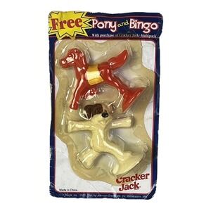 CRACKER JACK TOY Pony & Bingo Dog 2000 In Package Suction Toys